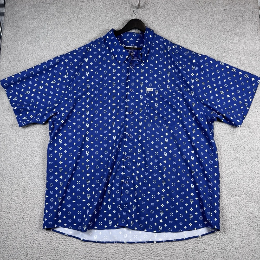 Dixxon Shirt Mens 5XL Blue The Bougie Hawaiian Monogram D-Lite Camp Dad Party